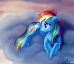 Size: 900x775 | Tagged: artist:laurenmagpie, cloud, crying, derpibooru import, rainbow dash, sad, safe, solo