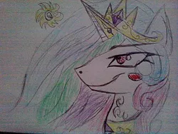 Size: 800x600 | Tagged: artist:lawrencexviii, colored pencil drawing, derpibooru import, princess celestia, safe, solo, traditional art