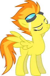 Size: 3000x4534 | Tagged: artist:wynsten, derpibooru import, dreamworks face, goggles, safe, simple background, smug, solo, spitfire, transparent background, vector