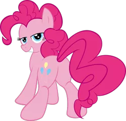 Size: 1132x1084 | Tagged: artist:captainanders, bedroom eyes, derpibooru import, edit, featureless crotch, grin, pinkie pie, plot, presenting, simple background, suggestive, svg, transparent background, vector