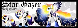 Size: 900x330 | Tagged: safe, artist:flamedreamer, derpibooru import, oc, unofficial characters only, alicorn, pony, age progression, alicorn oc, chart, smiling, solo, spread wings