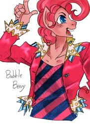 Size: 752x1040 | Tagged: anthro, artist:ayuuu0908, bubble berry, clothes, derpibooru import, pinkie pie, rule 63, safe