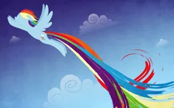 Size: 1920x1200 | Tagged: safe, artist:bigponymac, derpibooru import, rainbow dash, pegasus, pony, cloud, female, mare, solo, wallpaper