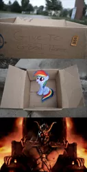 Size: 1323x2607 | Tagged: dashie meme, derpibooru import, evil people finding dash meme, exploitable meme, fanfic:my little dashie, meme, mortal kombat, rainbow dash, safe, shao kahn