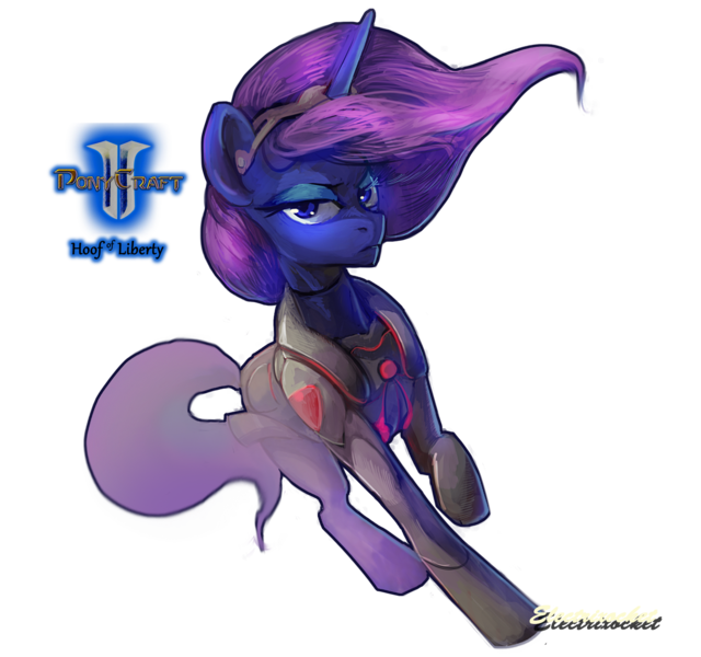 Size: 1467x1375 | Tagged: artist:electrixocket, crossover, derpibooru import, princess luna, safe, solo, spectre, starcraft