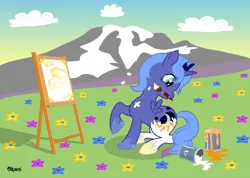 Size: 2334x1659 | Tagged: artist:okami, derpibooru import, paint, paint on fur, princess luna, s1 luna, safe, solo