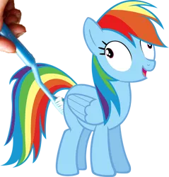 Size: 600x628 | Tagged: suggestive, derpibooru import, ponibooru import, rainbow dash, pegasus, pony, brushie, derp, disembodied hand, faic, female, hand, mare, secret brush fun, show accurate, show accurate porn, silly, silly pony, simple background, solo, toothbrush, transparent background