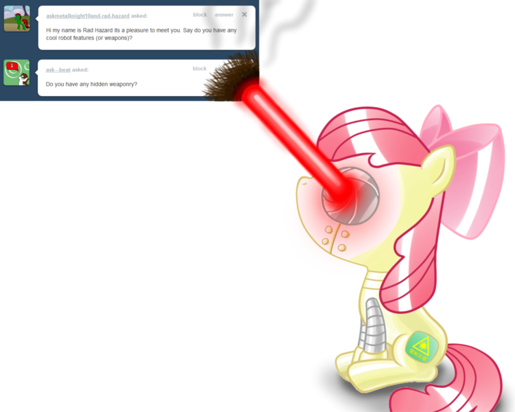 Size: 1280x1024 | Tagged: apple bloom, apple bloom bot, artist:ls820720, ask, ask apple bloom bot, derpibooru import, laser, robot, safe, tumblr