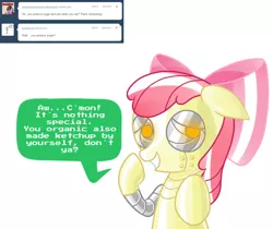 Size: 1280x1077 | Tagged: apple bloom, apple bloom bot, artist:ls820720, ask, ask apple bloom bot, derpibooru import, robot, safe, tumblr