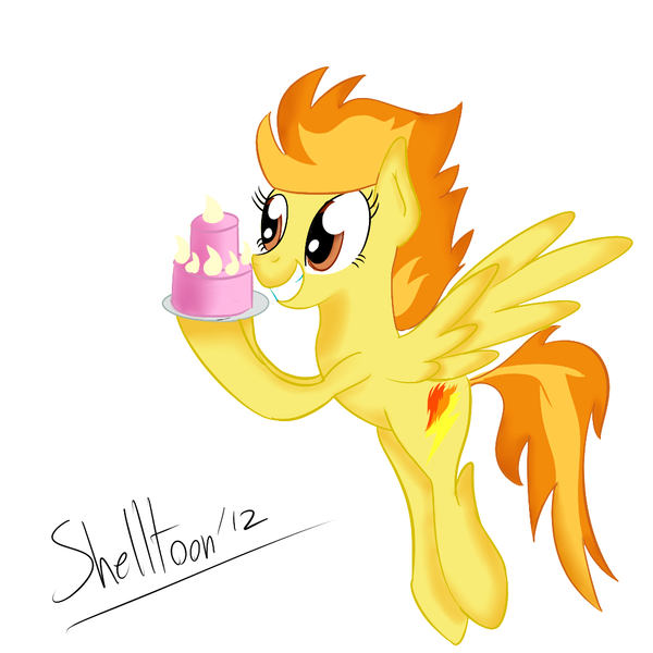 Size: 1000x1000 | Tagged: artist:shelltoon, cake, derpibooru import, safe, spitfire