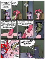 Size: 500x655 | Tagged: safe, derpibooru import, pinkie pie, twilight sparkle, meme, spanish, staredad, translation