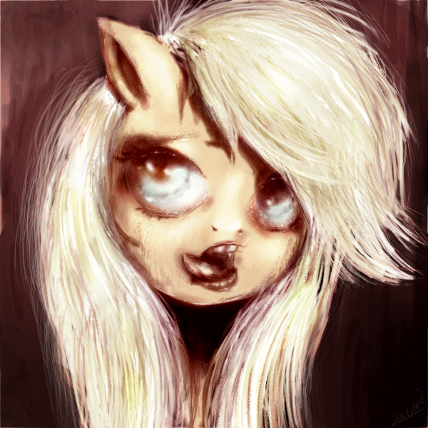 Size: 600x600 | Tagged: applejack, artist:klalaskaxd, creepy, derpibooru import, safe