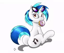 Size: 980x811 | Tagged: artist:colour-crusader, artist:joey darkmeat, derpibooru import, donut, female, plot, solo, solo female, suggestive, vinyl scratch