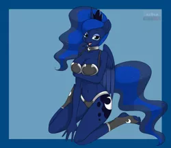 Size: 1280x1111 | Tagged: anthro, artist:darkponysoul, artist:kloudmutt, barefoot, barefoot sandals, breasts, busty princess luna, derpibooru import, edit, feet, female, plantigrade anthro, ponyrumi, princess luna, solo, solo female, suggestive