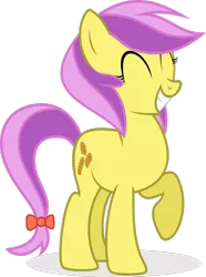 Size: 900x1207 | Tagged: safe, artist:abydos91, derpibooru import, lavender fritter, violet fritter, earth pony, pony, apple family member, background pony, bow, eyes closed, female, mare, raised hoof, simple background, smiling, solo, tail bow, transparent background, vector