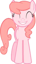 Size: 1024x1819 | Tagged: safe, artist:daringdashie, derpibooru import, pink lady, earth pony, pony, apple family member, background pony, eyes closed, female, mare, simple background, smiling, solo, transparent background, vector, wrong coat color