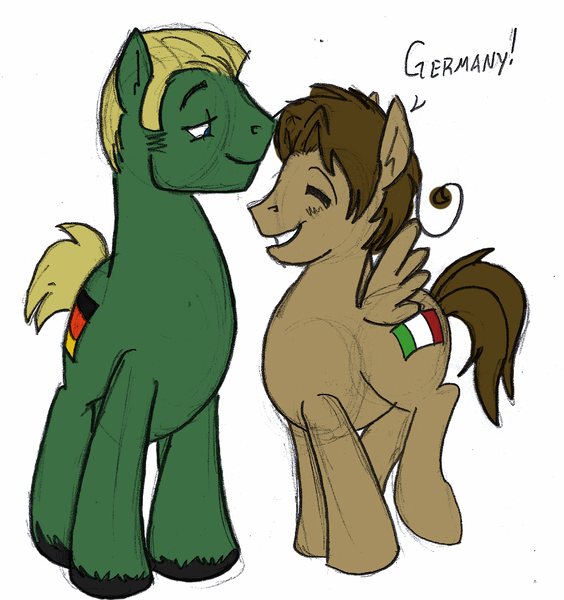 Size: 853x908 | Tagged: safe, artist:tateshaw, derpibooru import, ponified, gay, germany, hetalia, italy, male, shipping