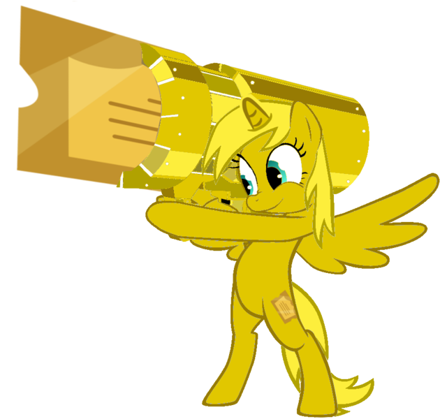 Size: 916x872 | Tagged: safe, artist:da0krager, derpibooru import, oc, oc:ticket, unofficial characters only, alicorn, pony, alicorn oc, cannon, cannon ponies, simple background, solo, transparent background