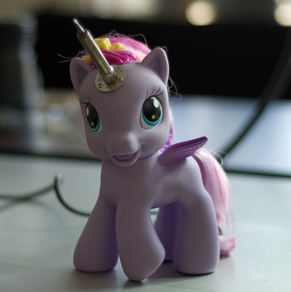 Size: 639x640 | Tagged: safe, derpibooru import, alicorn, pony, diy, g3.5, irl, photo, soldering iron, toy, toy abuse