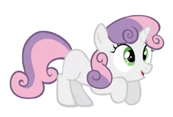 Size: 4000x2696 | Tagged: safe, artist:m99moron, derpibooru import, sweetie belle, pony, unicorn, crouching, cute, diasweetes, excited, female, filly, pounce, simple background, solo, transparent background, vector