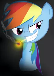 Size: 634x891 | Tagged: artist:trolllightsparkle, cigarette, derpibooru import, rainbow dash, safe, smiling, smoking, solo