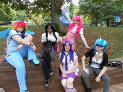 Size: 960x720 | Tagged: artist:norikat, artist:vidot, cosplay, derpibooru import, group shot, human, irl, irl human, octavia melody, photo, pinkie pie, rainbow dash, safe, twilight sparkle, vinyl scratch