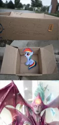 Size: 628x1317 | Tagged: safe, derpibooru import, rainbow dash, demon, pony, fanfic:my little dashie, dashie meme, evil people finding dash meme, exploitable meme, meme, ninja gaiden, photo