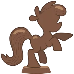 Size: 4000x4000 | Tagged: artist:pikamander2, chocolate, chocolate pony, derpibooru import, safe, simple background, statue, transparent background, vector