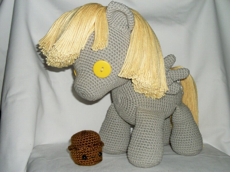 Size: 1024x768 | Tagged: safe, artist:masterplanner, derpibooru import, derpy hooves, pony, amigurumi, crochet, irl, muffin, photo, plushie, solo