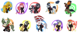 Size: 5360x2263 | Tagged: akatsuki, artist:nabbiekitty, deidara, derpibooru import, hidan, hoshigaki kisame, kakuzu, konan, naruto, pain, pain (naruto), ponified, safe, sasori, simple background, tobi, transparent background, uchiha itachi, uchiha obito, zetsu