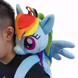 Size: 1000x1000 | Tagged: backpack, cute, derpibooru import, human, irl, photo, rainbow dash, safe, welovefine