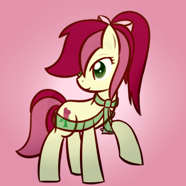 Size: 800x800 | Tagged: artist:why485, derpibooru import, gradient background, ponytail, roseluck, safe, solo