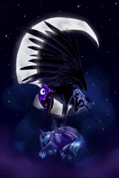 Size: 900x1350 | Tagged: artist:fantaprime, derpibooru import, duality, moon, nightmare moon, princess luna, s1 luna, safe