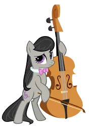 Size: 3529x5000 | Tagged: safe, artist:broneill95, derpibooru import, octavia melody, earth pony, pony, bipedal, bow (instrument), bowtie, cello, female, musical instrument, simple background, solo, transparent background, vector