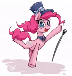 Size: 800x849 | Tagged: artist:starlightspark, derpibooru import, hat, monocle, monocle and top hat, pinkie pie, safe, top hat
