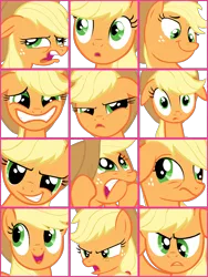 Size: 600x800 | Tagged: applejack, artist:shelltoon, collage, derpibooru import, face, safe, .zip file at source