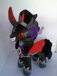 Size: 1024x1365 | Tagged: artist:valio99999, derpibooru import, irl, king sombra, photo, plushie, safe, solo, spoiler:s03, the crystal empire, watermark