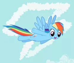 Size: 479x405 | Tagged: derpibooru import, flying, rainbow dash, safe, screencap, skywriting, solo, the mysterious mare do well