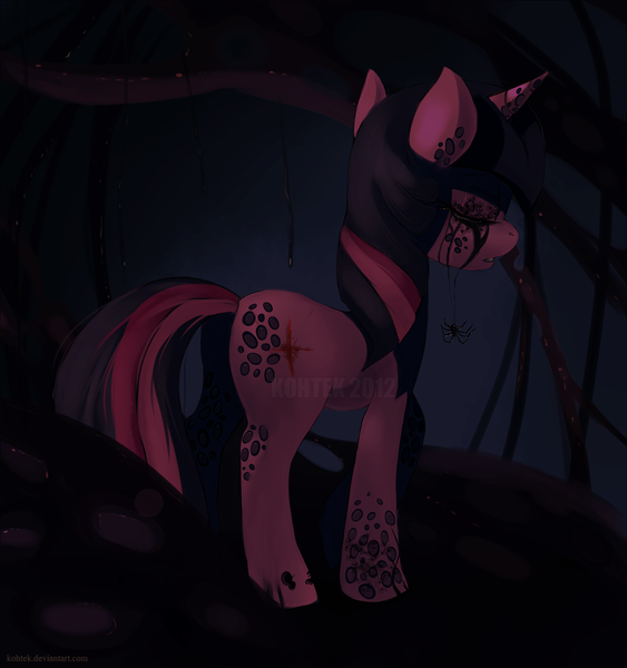 Size: 1286x1370 | Tagged: artist:si1vr, derpibooru import, grimdark, spider, trypophobia, twilight sparkle