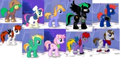 Size: 1716x840 | Tagged: safe, derpibooru import, bon bon, sweetie drops, oc, ponified, earth pony, ladybug, original species, pegasus, pony, unicorn, pony creator, band, bandana, burger, clothes, compilation, cosplay, count bleck, earring, facial hair, female, glasses, goatee, groovy, hamburger, happy, hat, hoodie, male, mare, monocle, musician, necklace, paper mario, peace symbol, piercing, shoes, smiling, stallion, sunglasses, super mario bros., super paper mario, top hat, vest