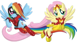 Size: 979x544 | Tagged: artist:amy mebberson, artist:canon-lb, atomic rainboom, derpibooru import, fire fairy, fluttershy, rainbow dash, safe, simple background, transparent background, vector