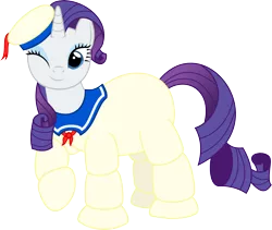 Size: 3548x3000 | Tagged: artist:jezendar, costume, derpibooru import, ghostbusters, marshmallow, rarity, rarity is a marshmallow, safe, stay puft marshmallow man, stay puft marshmallow mare