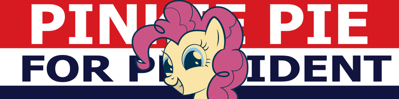 Size: 1600x400 | Tagged: artist:nickman983, bumper sticker, derpibooru import, pinkie pie, politics, safe