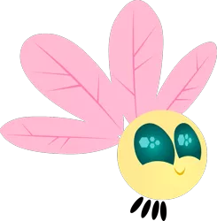 Size: 925x942 | Tagged: colored wings, derpibooru import, fluttershy, palette swap, parasprite, paraspritized, recolor, safe, simple background, solo, species swap, transparent background