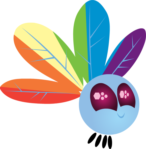 Size: 925x942 | Tagged: colored wings, derpibooru import, multicolored wings, palette swap, parasprite, paraspritized, rainbow dash, rainbow wings, recolor, safe, simple background, solo, species swap, transparent background