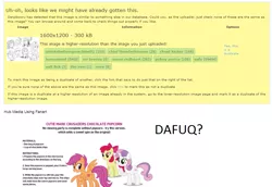 Size: 929x641 | Tagged: apple bloom, cutie mark crusaders, derpibooru, derpibooru import, meta, safe, scootaloo, sweetie belle, text