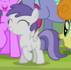 Size: 232x230 | Tagged: animated, berry punch, berryshine, carrot top, cropped, cute, derpibooru import, filly, golden harvest, loop, lyra heartstrings, ponet, safe, screencap, stomping, the mysterious mare do well, tornado bolt, tornadorable
