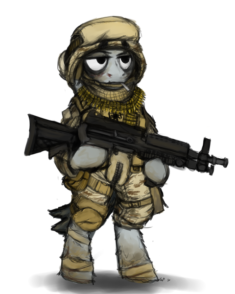 Size: 1280x1600 | Tagged: artist:gordonfreeguy, battlefield 3, cigarette, derpibooru import, gun, m249, safe, support, usmc