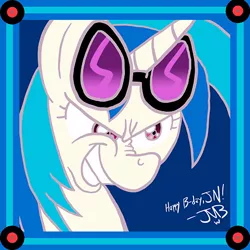 Size: 500x500 | Tagged: artist:gamebuddy123, bust, dead source, derpibooru import, portrait, safe, vinyl scratch