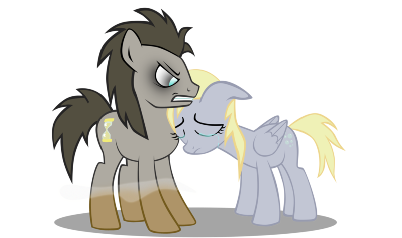 Size: 900x534 | Tagged: safe, artist:chriss88, derpibooru import, derpy hooves, doctor whooves, time turner, pegasus, pony, crying, discord whooves, female, mare